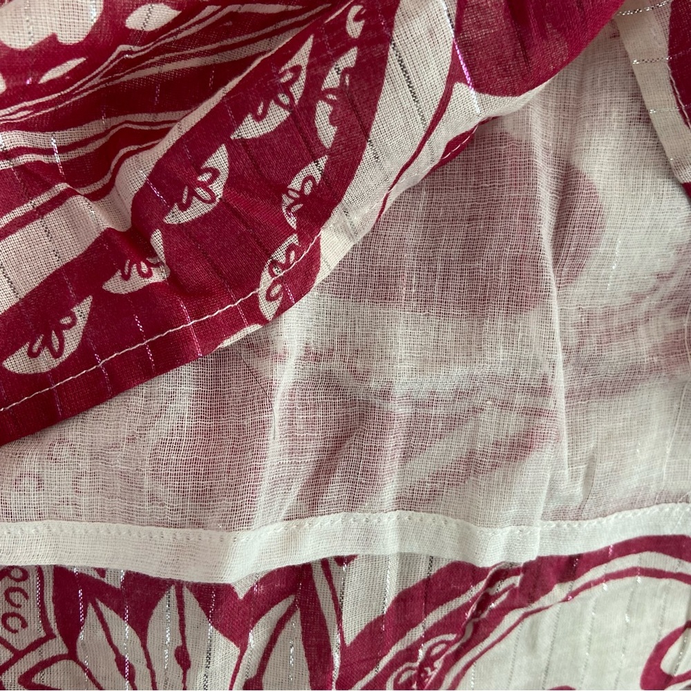 BACKWOODS Cotton Paisley Shimmer Midi Dress Medium - Picture 5 of 7